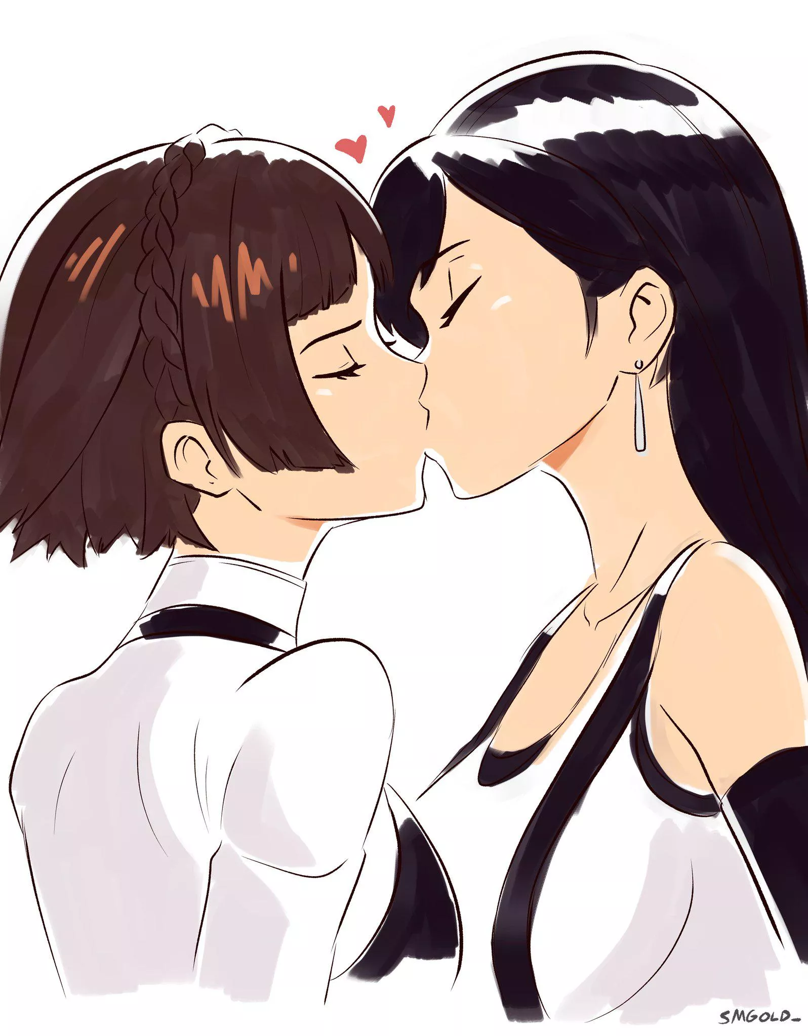 Fists of Materia: Makoto & Tifa kiss (@SMGold_) [Persona/Final Fantasy]