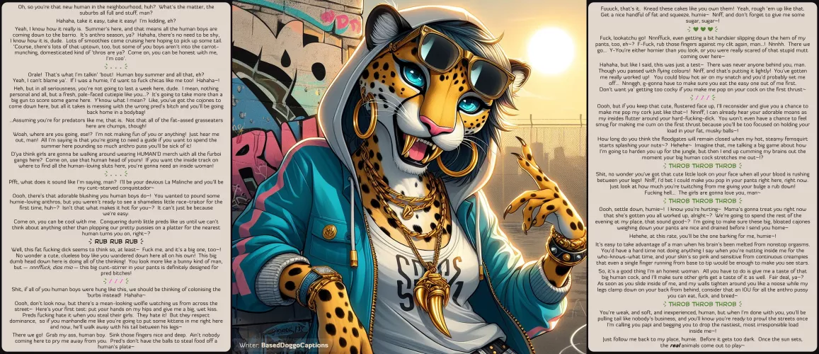 [FxM] Human Boy summer [Part 1/2] [Feline] [Teasing] [Human'd] [Slumming It] [Semi-Bleached] [Artist: AI]