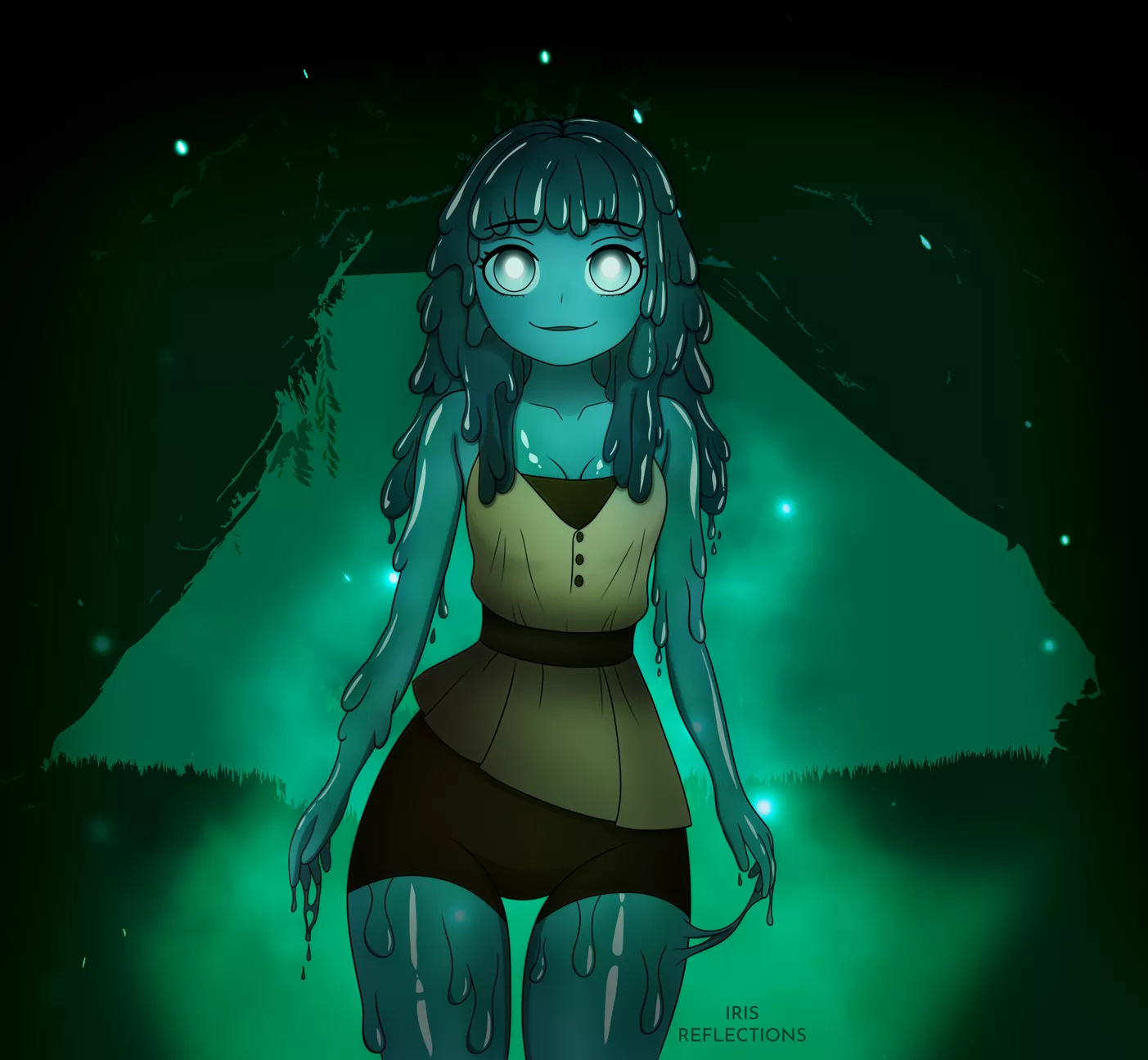 I drew my first ever slime girl, hope you like her 😊 (IrisReflections)