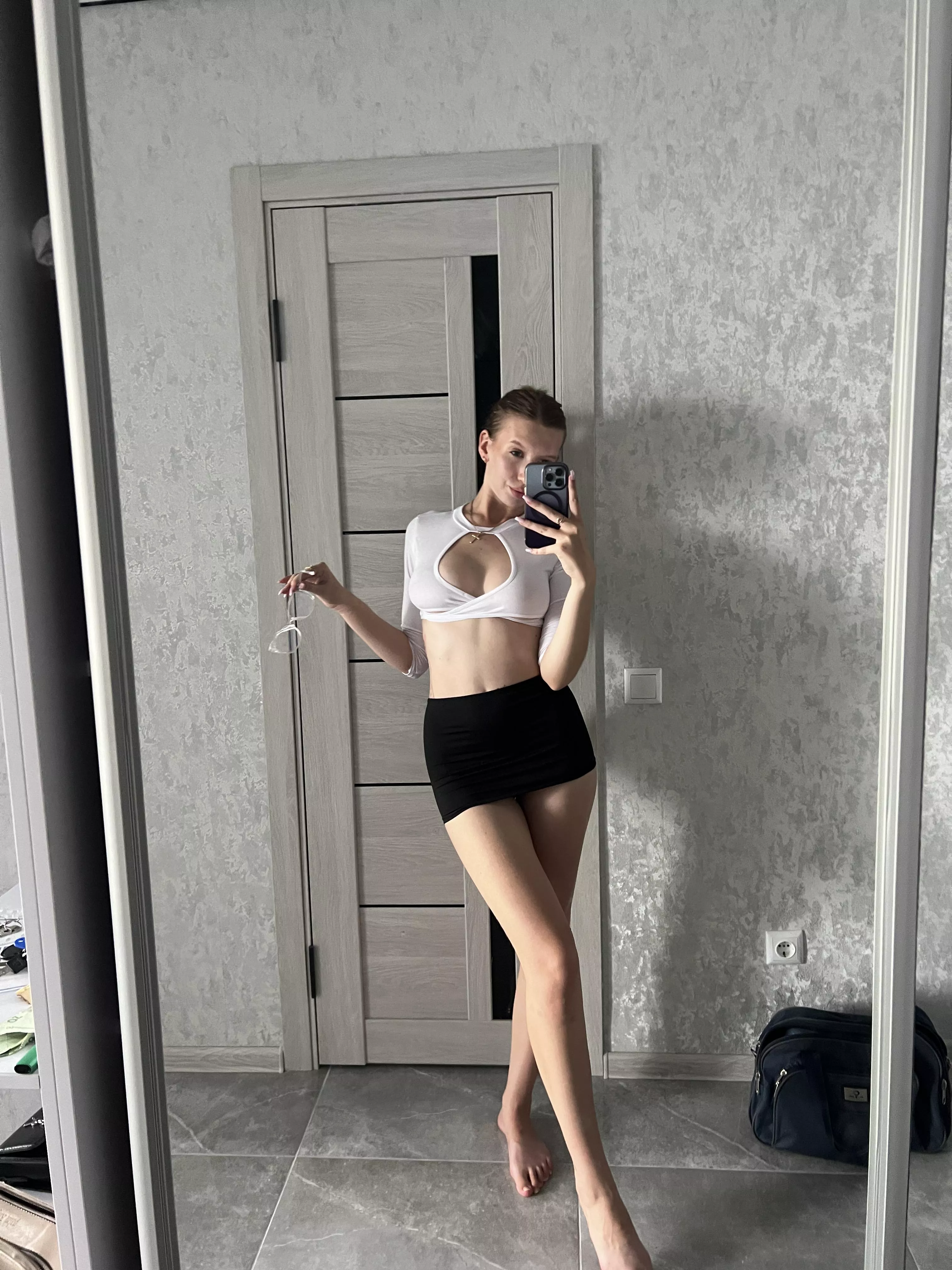 I like to wear short skirts, because you can see my legs