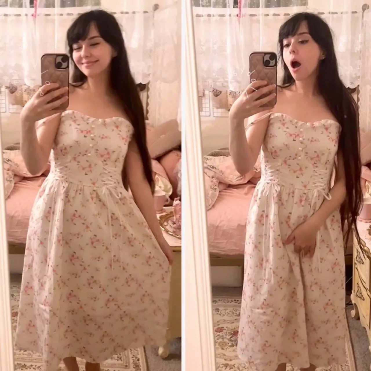 I love teasing myself in my long pretty dresses