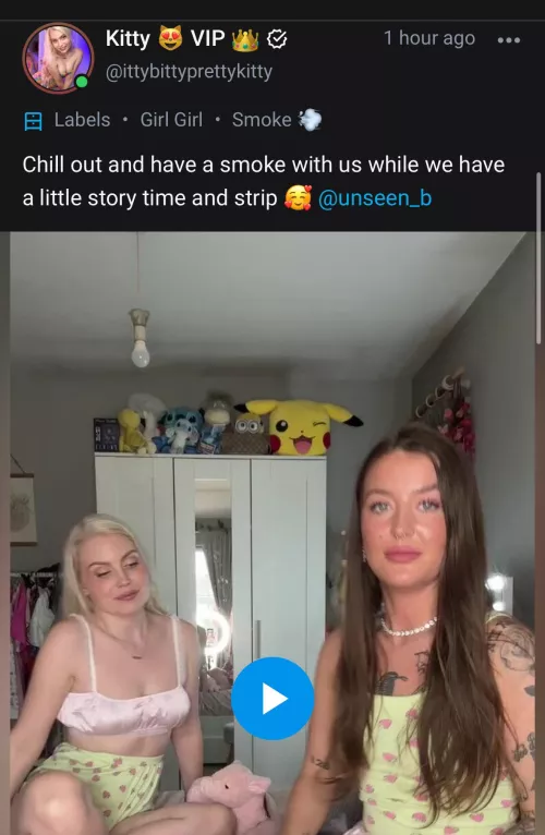 I posted my first ever smoking video with Bia last night for free to my VIP page 😻 come watch us strip and chat while you jerk off to us 💕