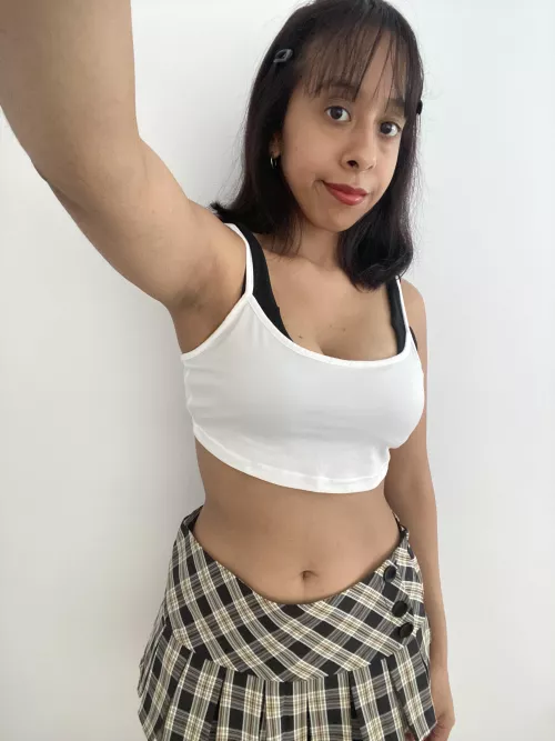 If you think this skirt looks sexy on me, I owe you a kiss