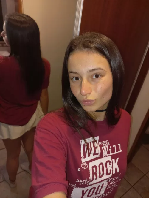 I’m wearing a shirt with a skirt today. How does it look on me?