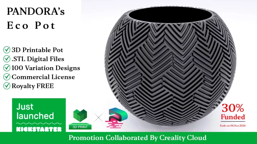 🌼 Just Launched a Flower Pot Kickstarter for 3D Printing 🌼