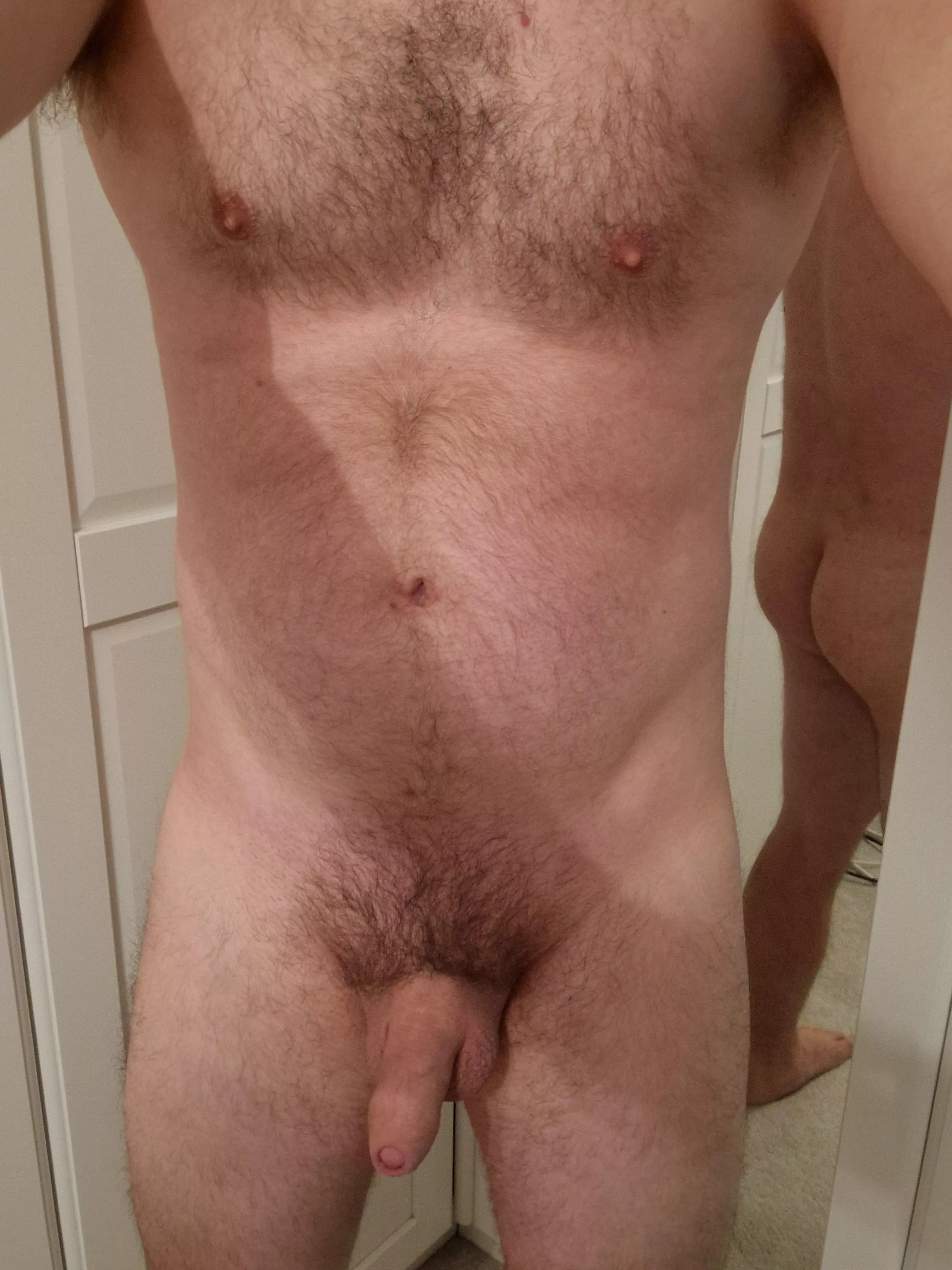 Just showered and trimmed/shaved. Hope you like the view! 