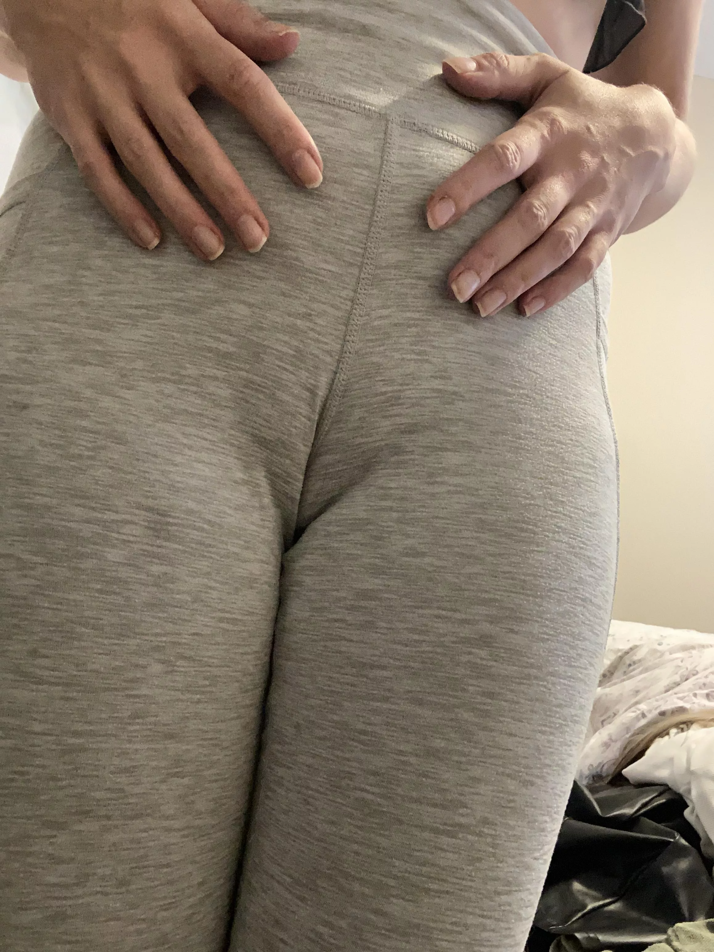 Kiss my lips over my yoga pants