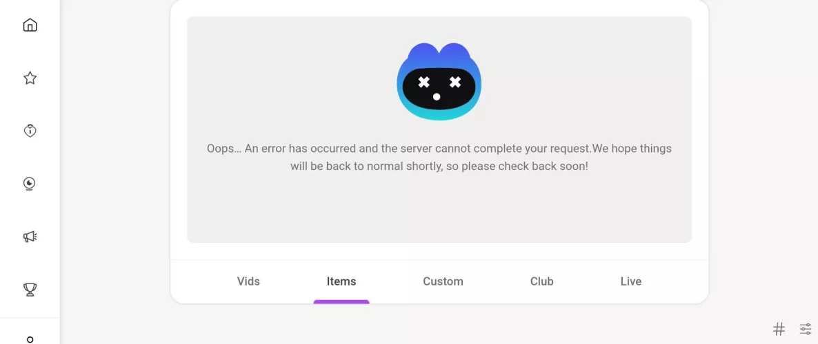 Looks like ManyVids is having issues y'all. Had a buyer try and send a tip, there is no tip button. And this is what comes up when I just click items. Not sure how many other people are experiencing this, but just giving y'all a heads up!