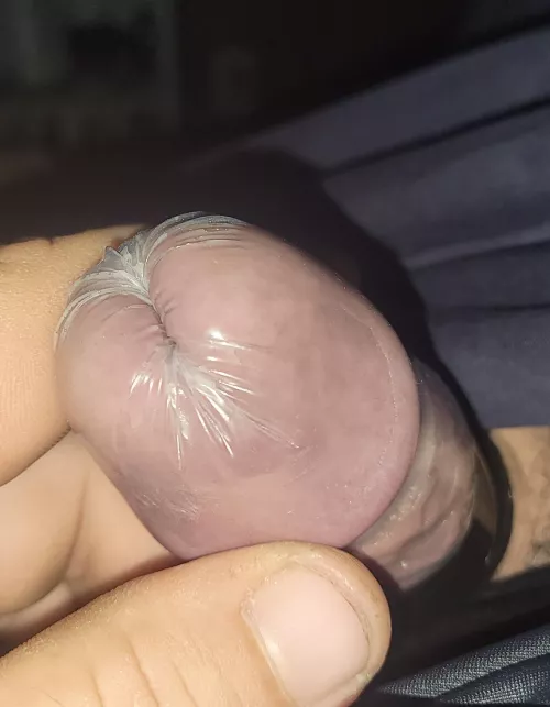 [M] Foam earplug inside condom, slid deep down the hole. 