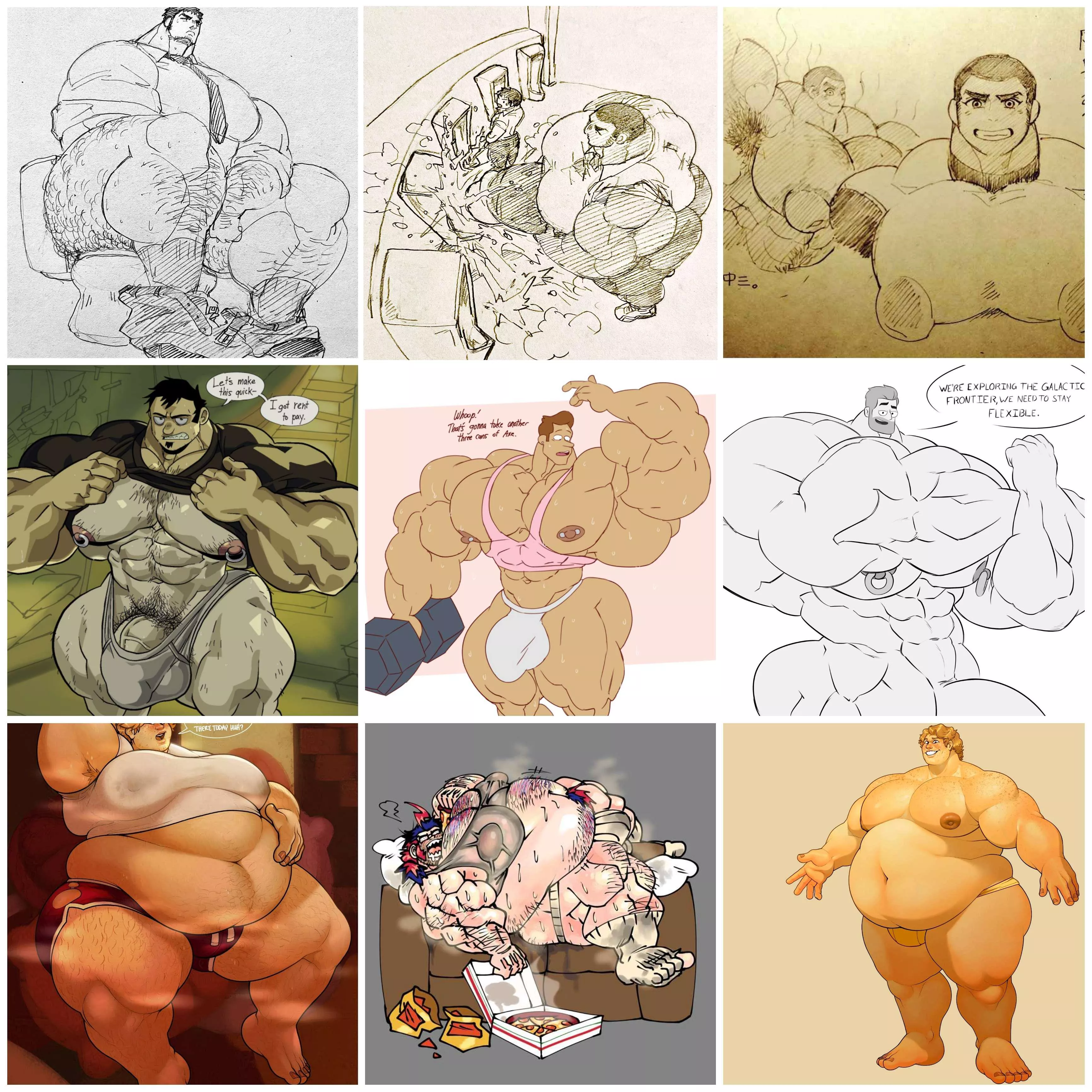 [M4M] Offering a few plots with very big guys. You can play as super muscular or as a rather chubby guy. I love both. **Please choose one ref from the refsheet I posted** **Kinks that are important for this:** Size difference, huge testicles, weight diff