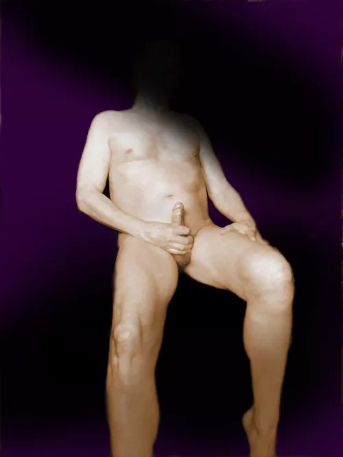 Male Masturbation Demonstration - one image from a series done with a lady artist