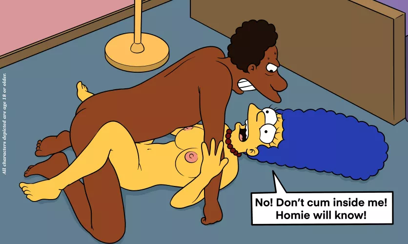 Marge Simpson, Carl Carlson [The Simpsons] (lockandlewd)