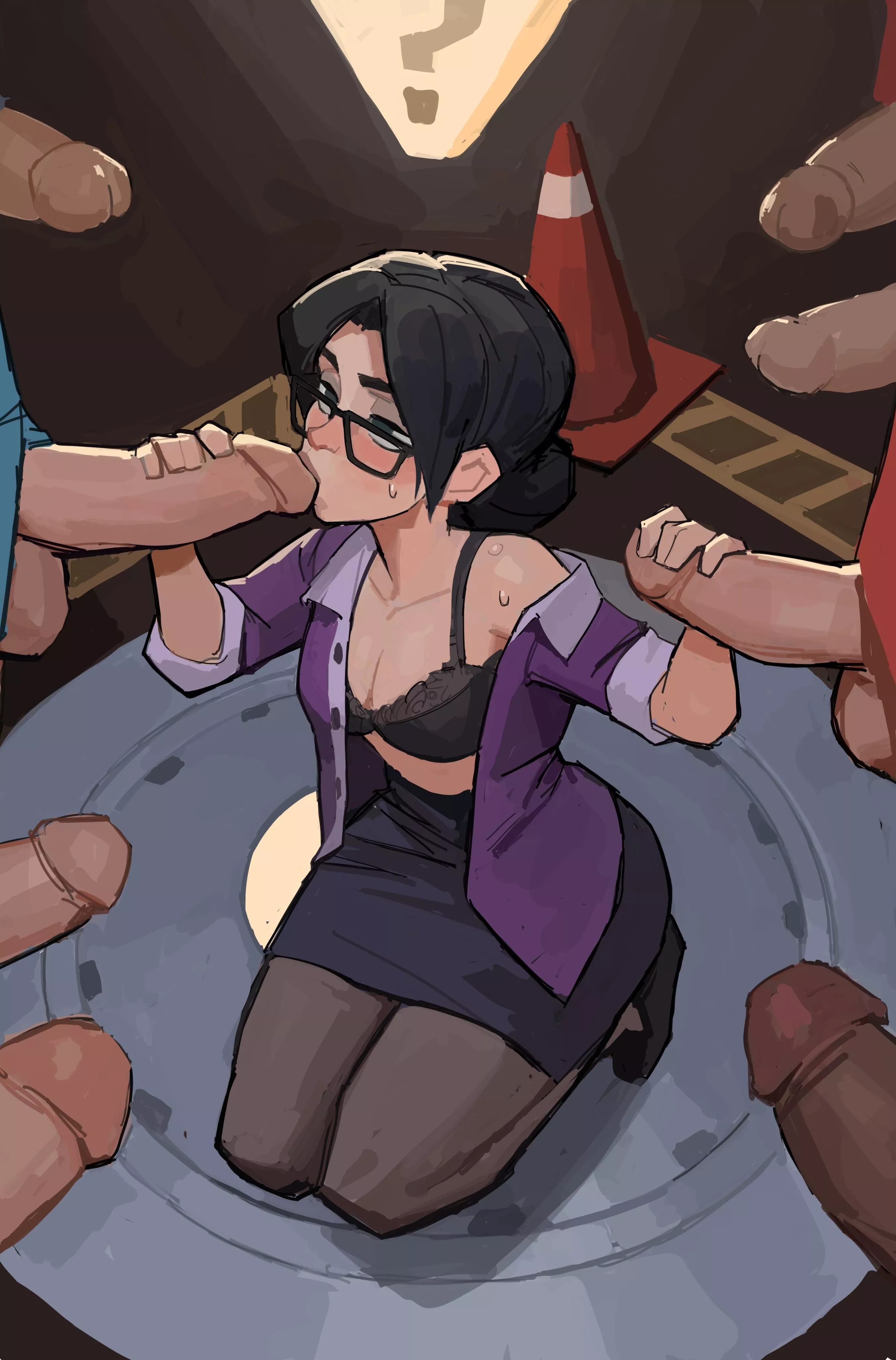 Miss Pauling servicing the entire squad 😈 (Amugea)[F/M/M/M/M/M/M/M/M]