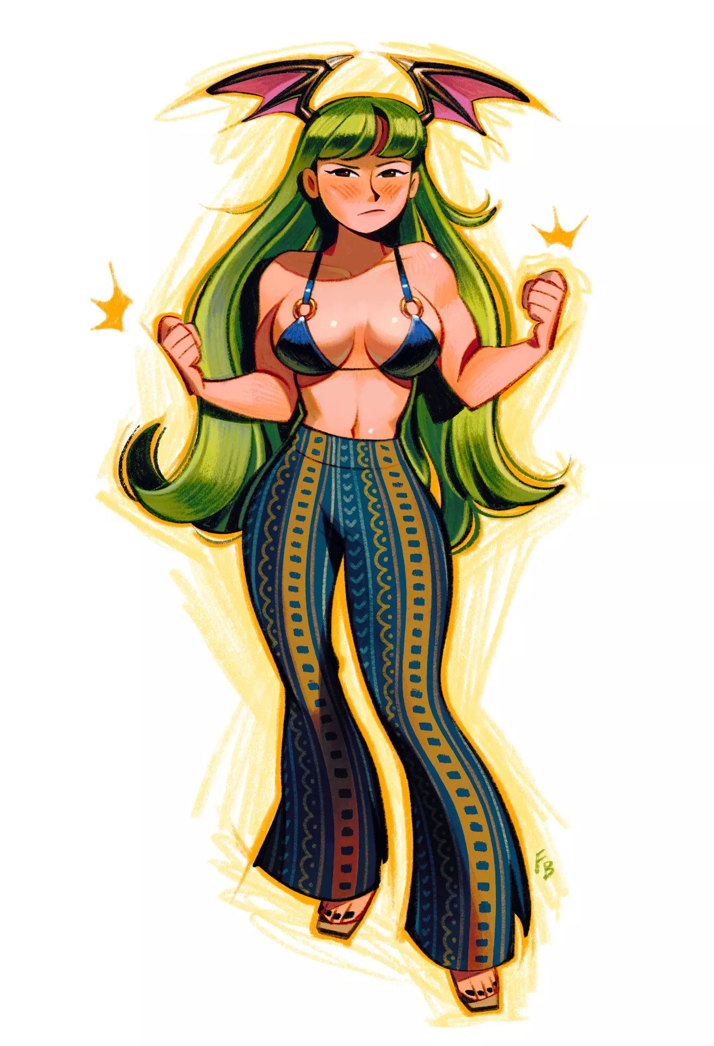 Morrigan doodle by @friedbaens