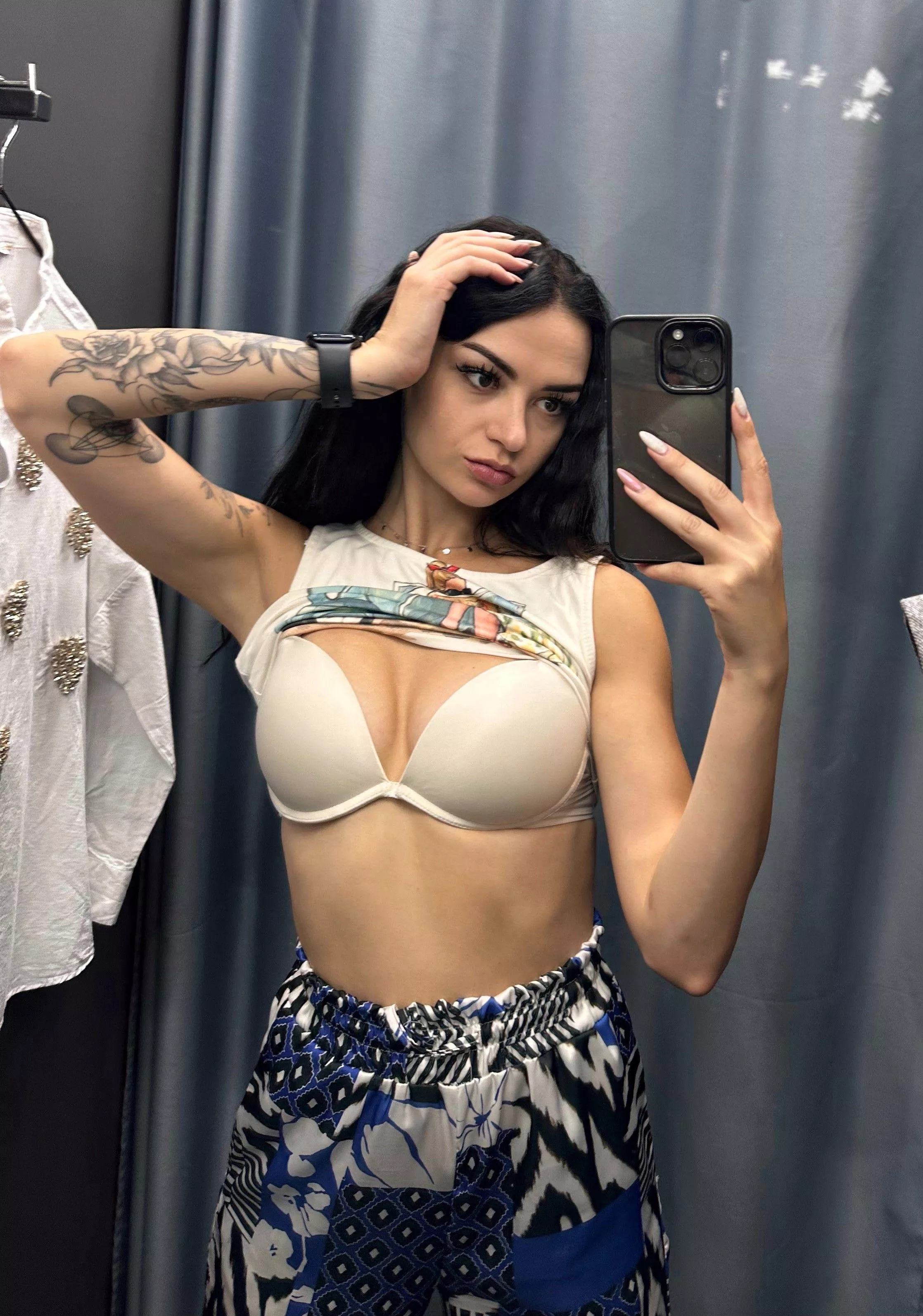 My bra is keeping everything in place... but not for long if you want more