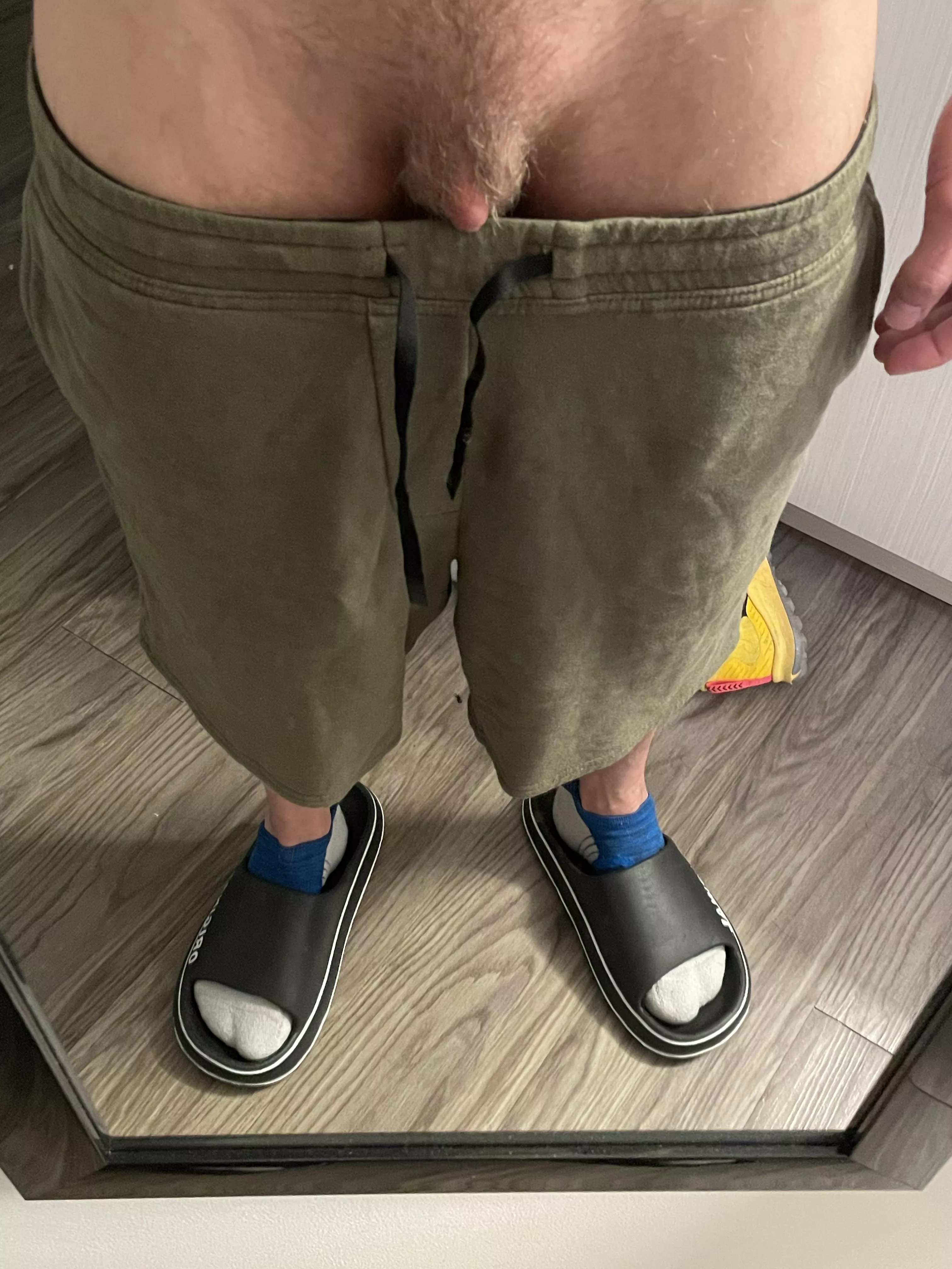 My tiny ftm cock peaking over my waistband 