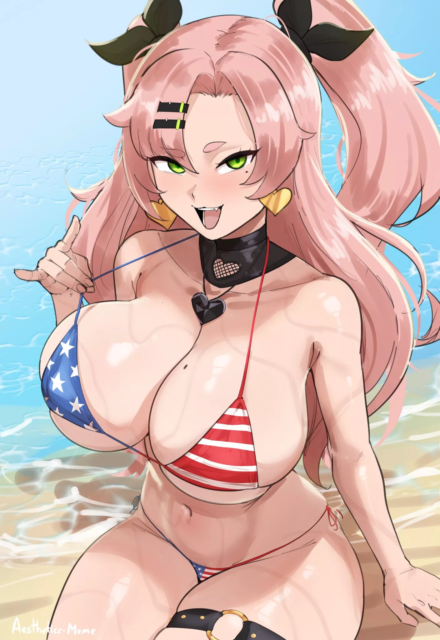 Nicole Demara in a tiny American bikini
