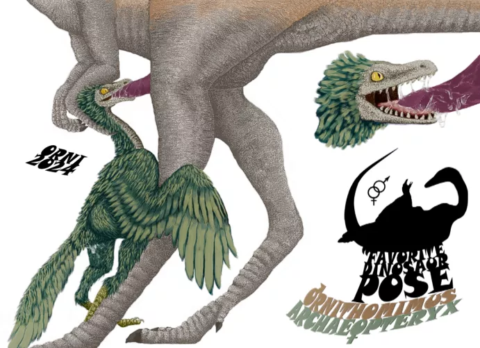 Ornithomimus & Archaeopteryx (Orni) [Favorite Dinosaur Pose]
