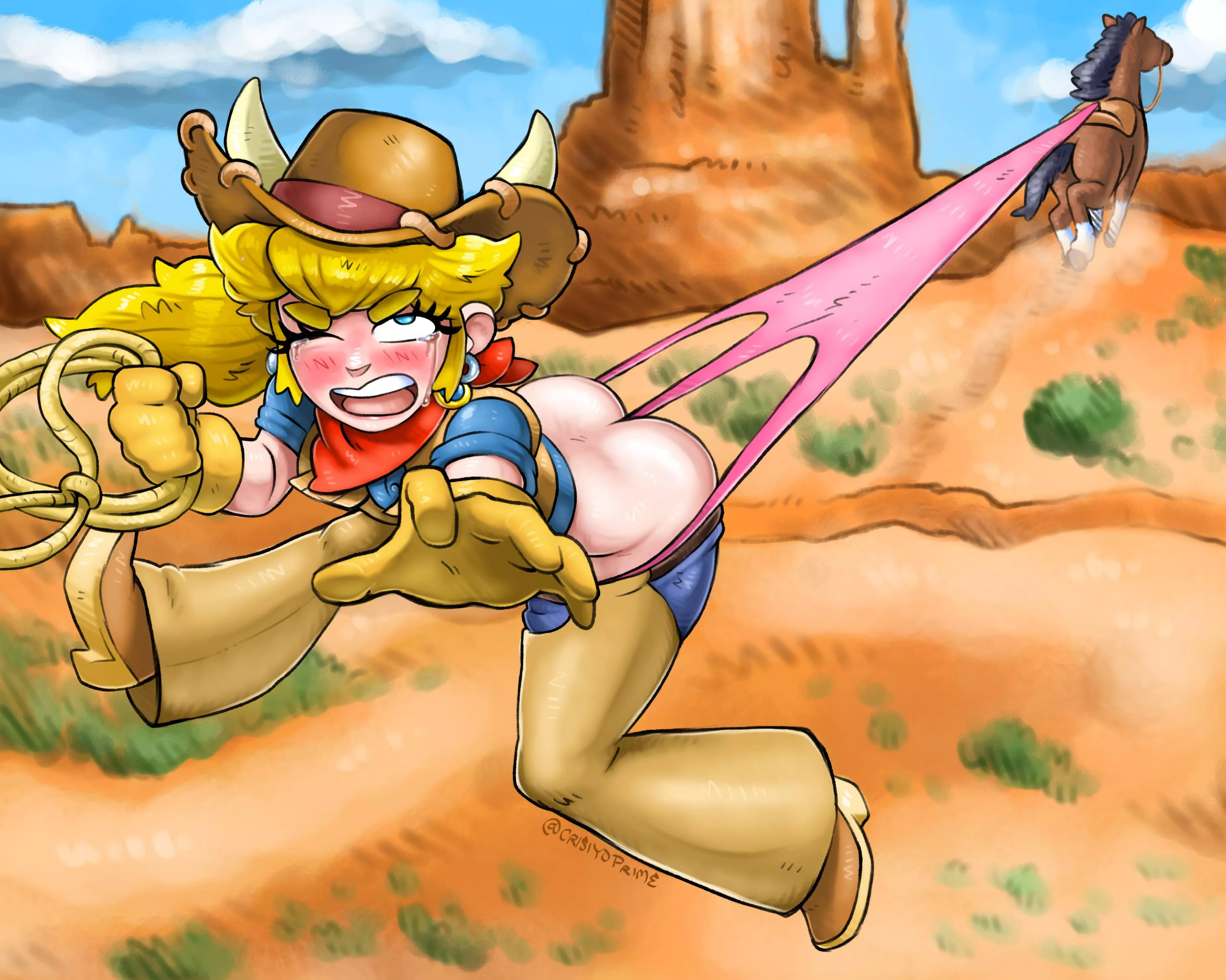 Peach's Horseback Wedgie