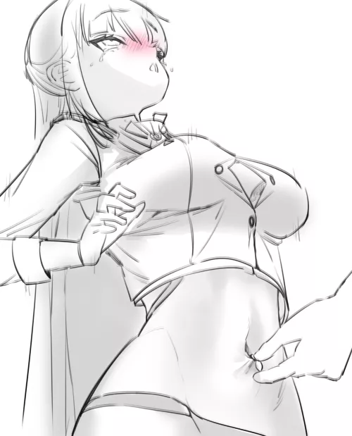 Playing with her piercing