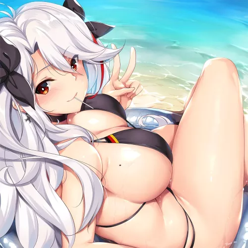 Prinz Eugen at the beach