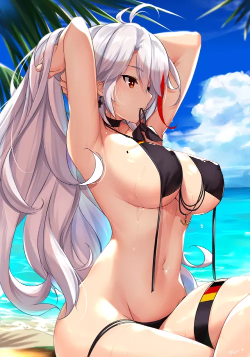 Prinz Eugen at the beach