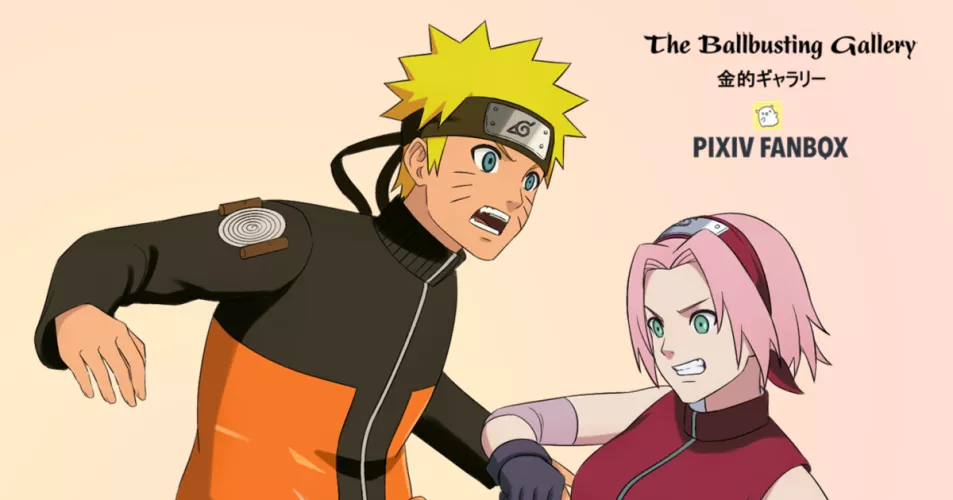 Sakura kneeing Naruto hard in the balls!
