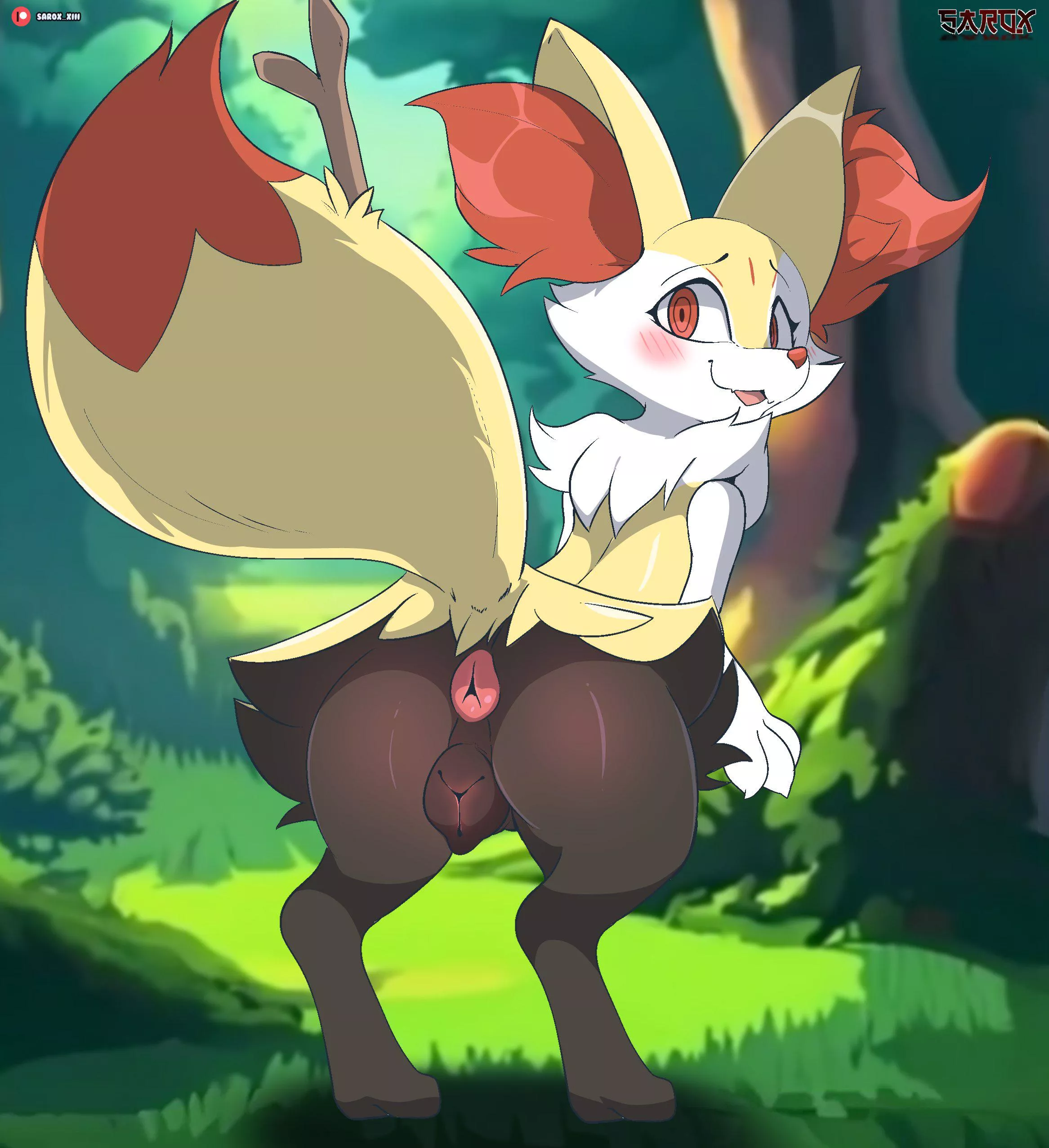 Seeing a braixen for the first time (sarox)