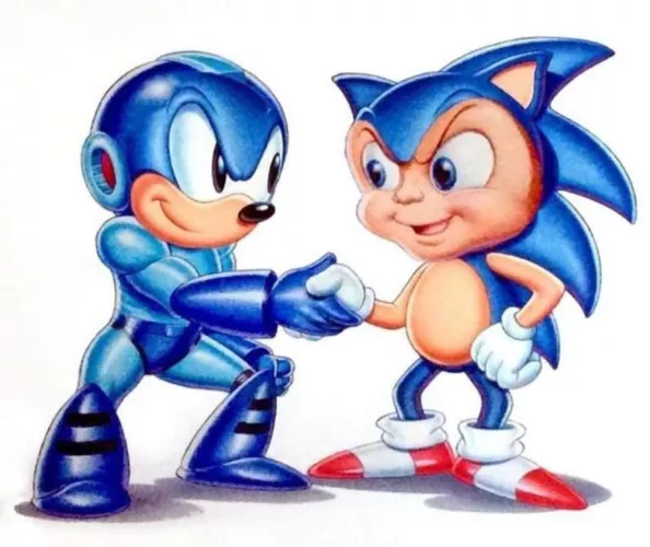 Sonic with Mega Man's face is unsettling