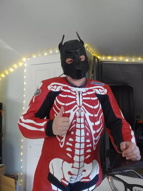 Spooky season leather pup