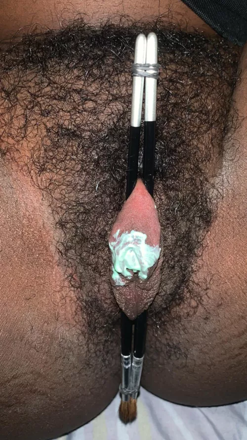 Still clamped + toothpaste 