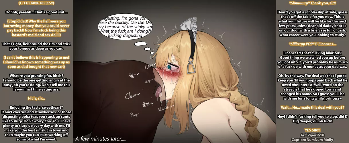 Stuck Up Rimslut Princess [Rimming][Kidnapping][Noncon][Forced Analingus][Maid Uniform][Degradation][Misoginy][Dark][Artist: VipeR-18]