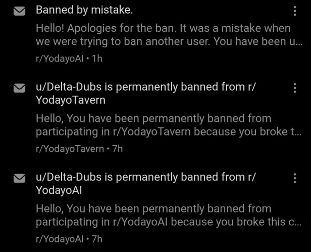 That was an unpleasant experience. Does a ban affect my karma? 