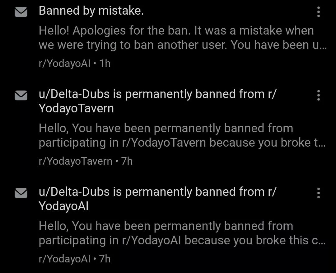 That was an unpleasant experience. Does a ban affect my karma? 