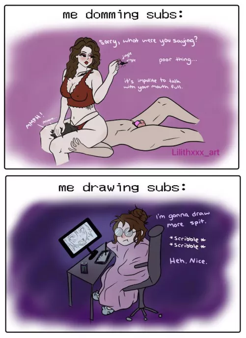 The duality of a femdom NSFW artist