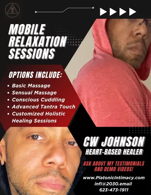 The Mobile Massage Man in Phoenix is bringing the most amazing REAL bodywork to YOUR home or office! Stop falling for scams & fakes. I'm 5 ft 9 in, 220 lbs of firm pressure. Or, I can offer the most subtle touch. DM for details!