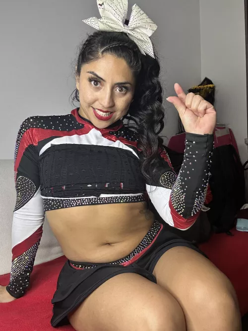 The naughty cheerleader will have no mercy in humiliating you  