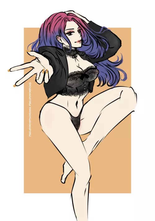 [Thirteen] in lace corset and blazer