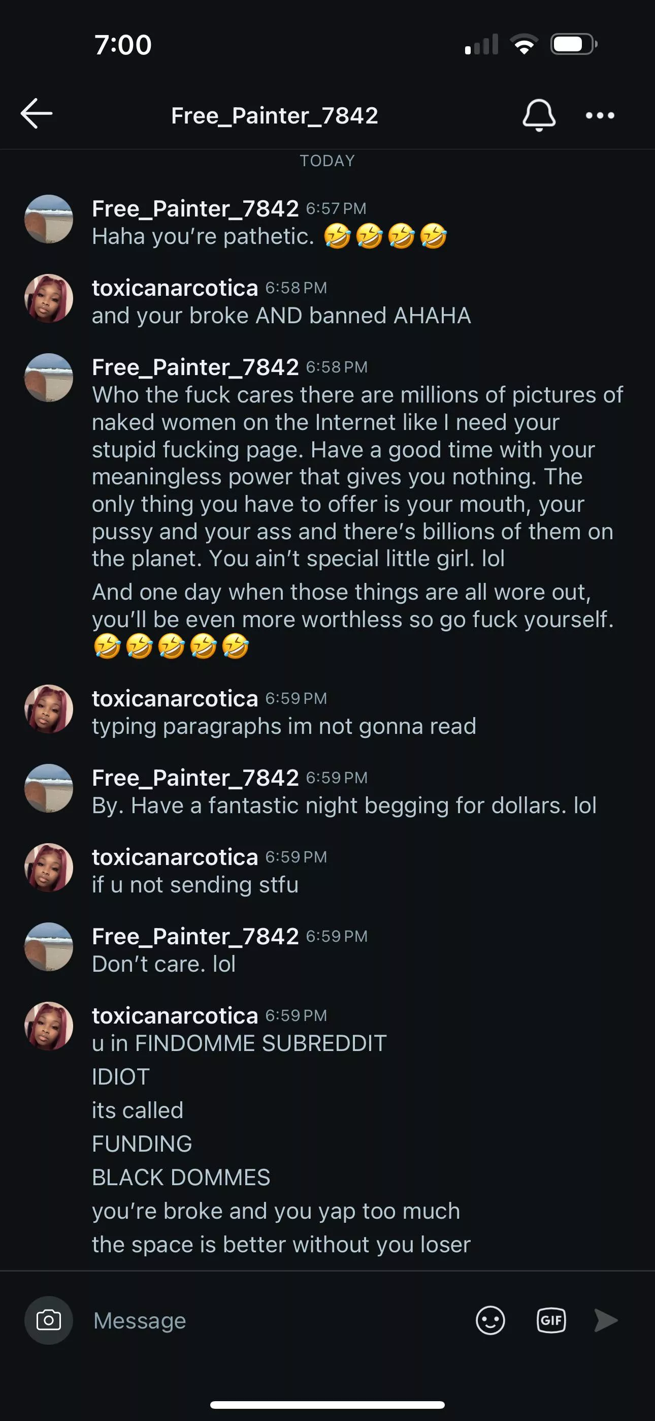 This brokie is mad he got banned from now on all commenters who haven’t sent BANNED