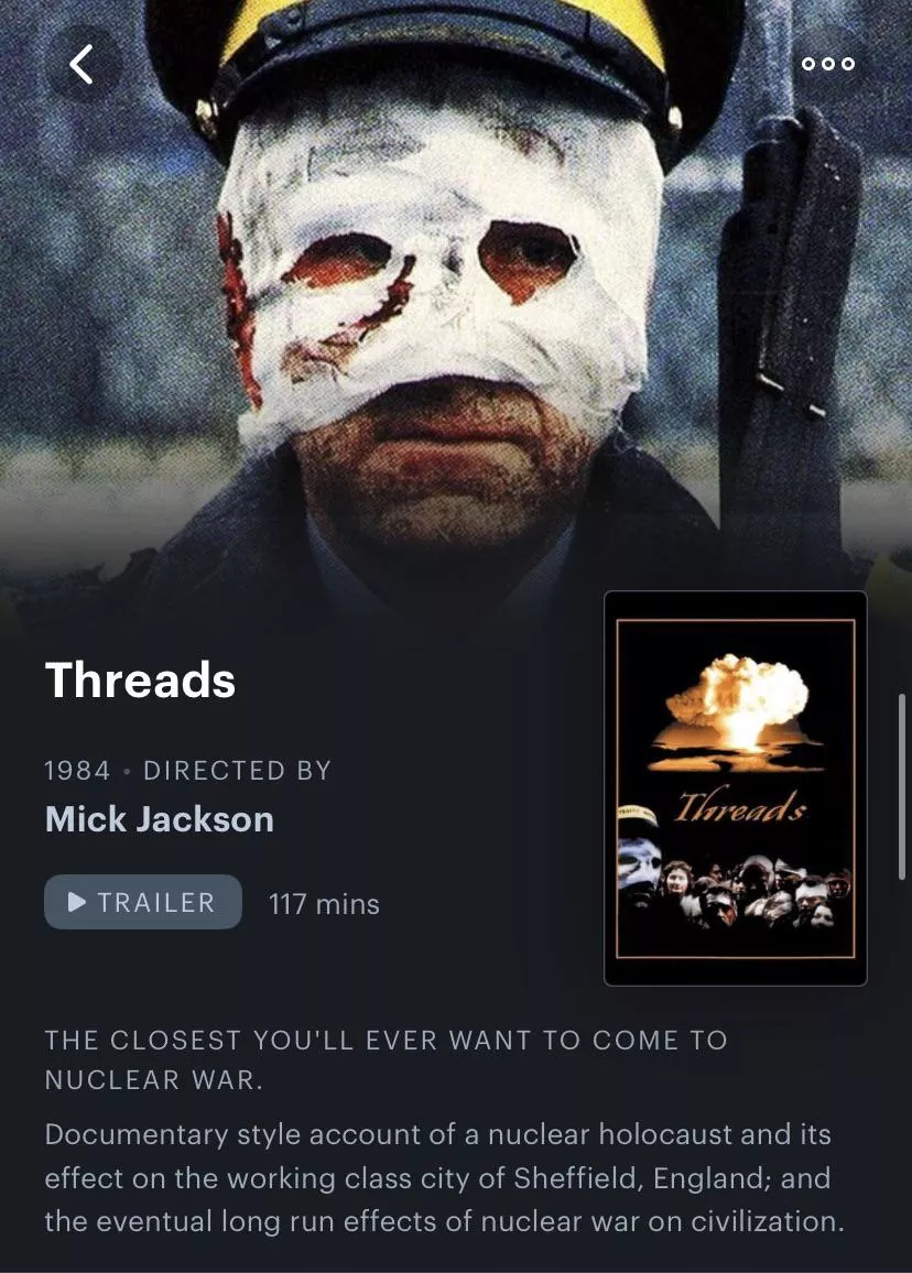 Threads, traumatic experience.