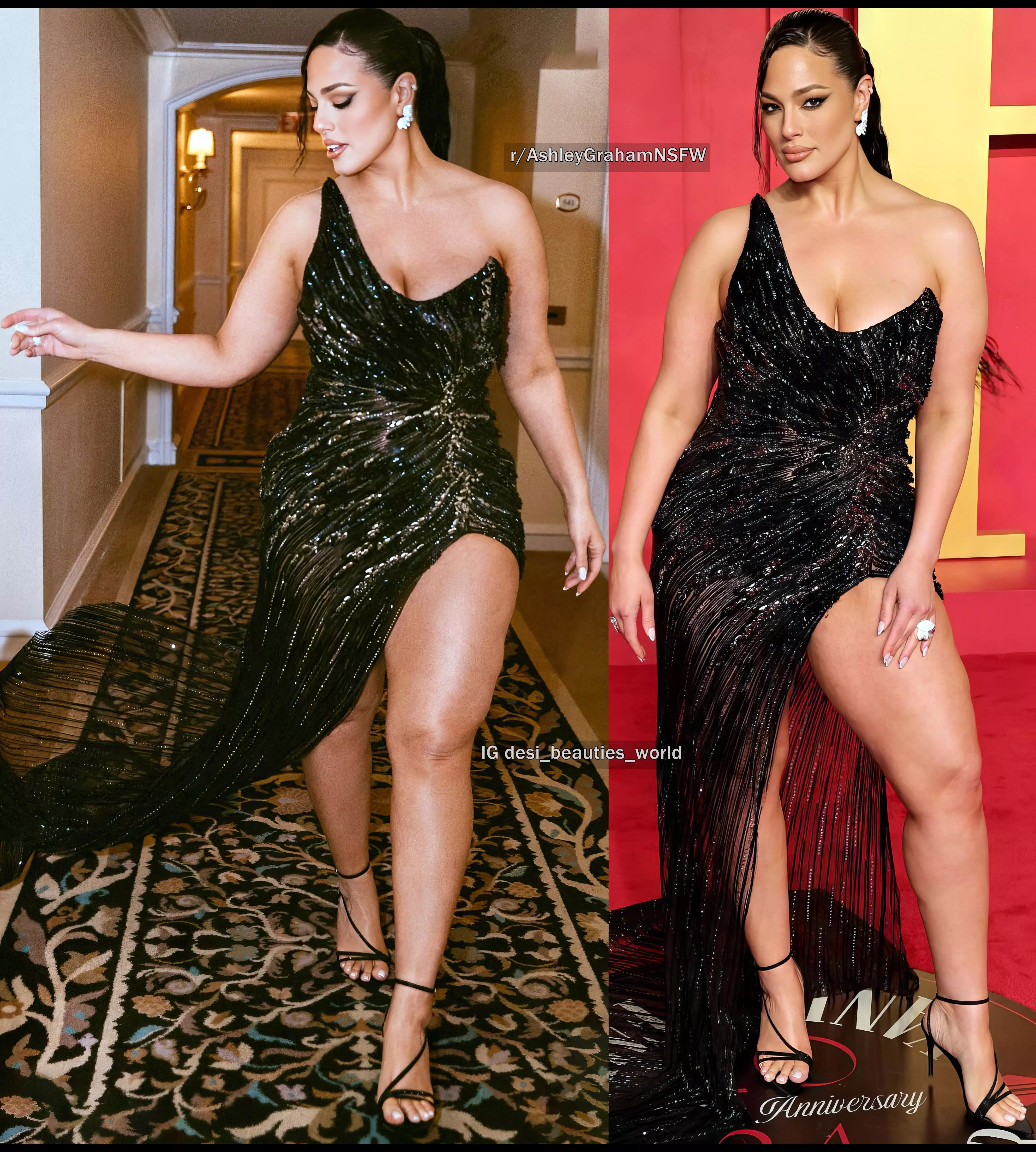 Thunder thighs and seductive cleavage of Ashley Graham