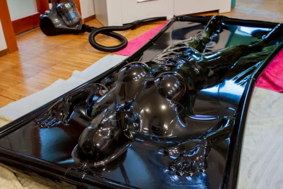 Told me to get inside the bed and hold there until he said so. I did not expect the breathing hole to also be blocked. It's quite something to be so completely merciless