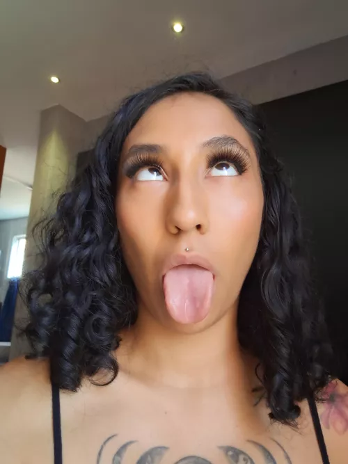 Trying to catch something with my tongue tonight?