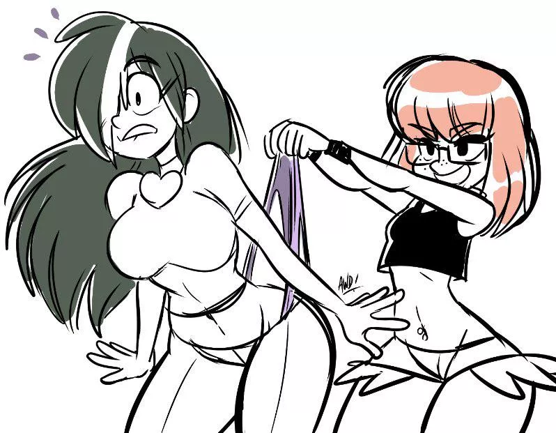 Tugging On Her Panties Real Hard