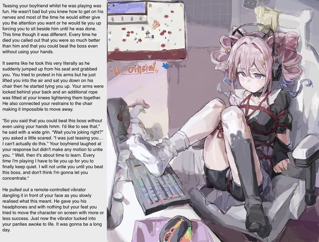 Two different kinds of teasing while gaming. 