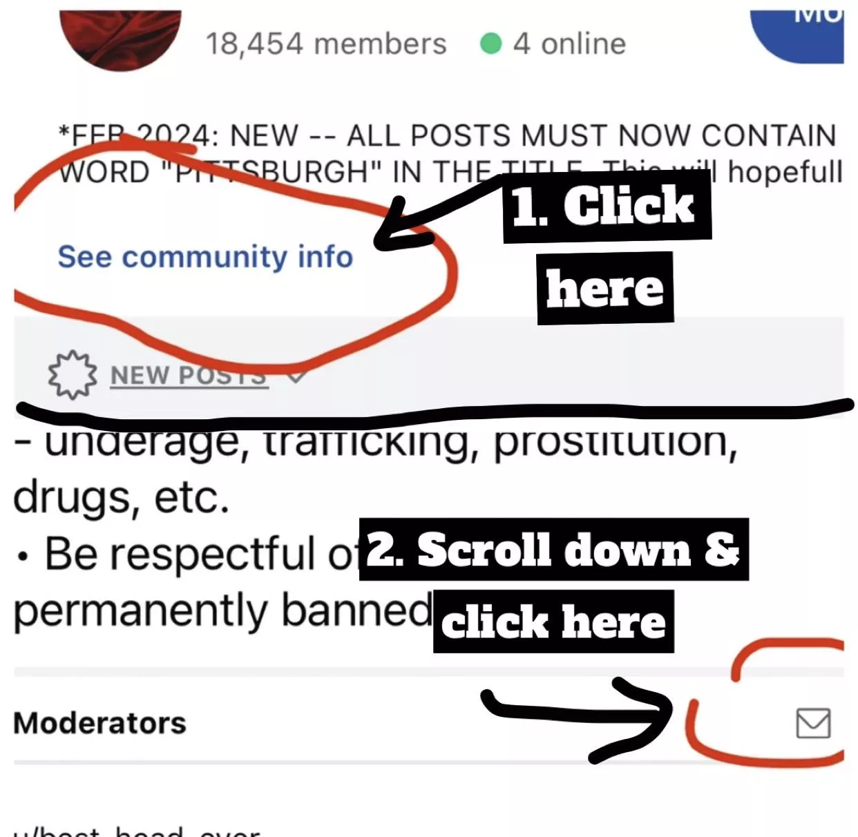 We’ve cranked up the spam filters to maximum & it seems to be helping 🤞🏻 If your posts are getting caught & you’re legit (i.e., IN PITTSBURGH & **NOT** SELLING CONTENT), you can use modmail to message us — see image below. Also, k