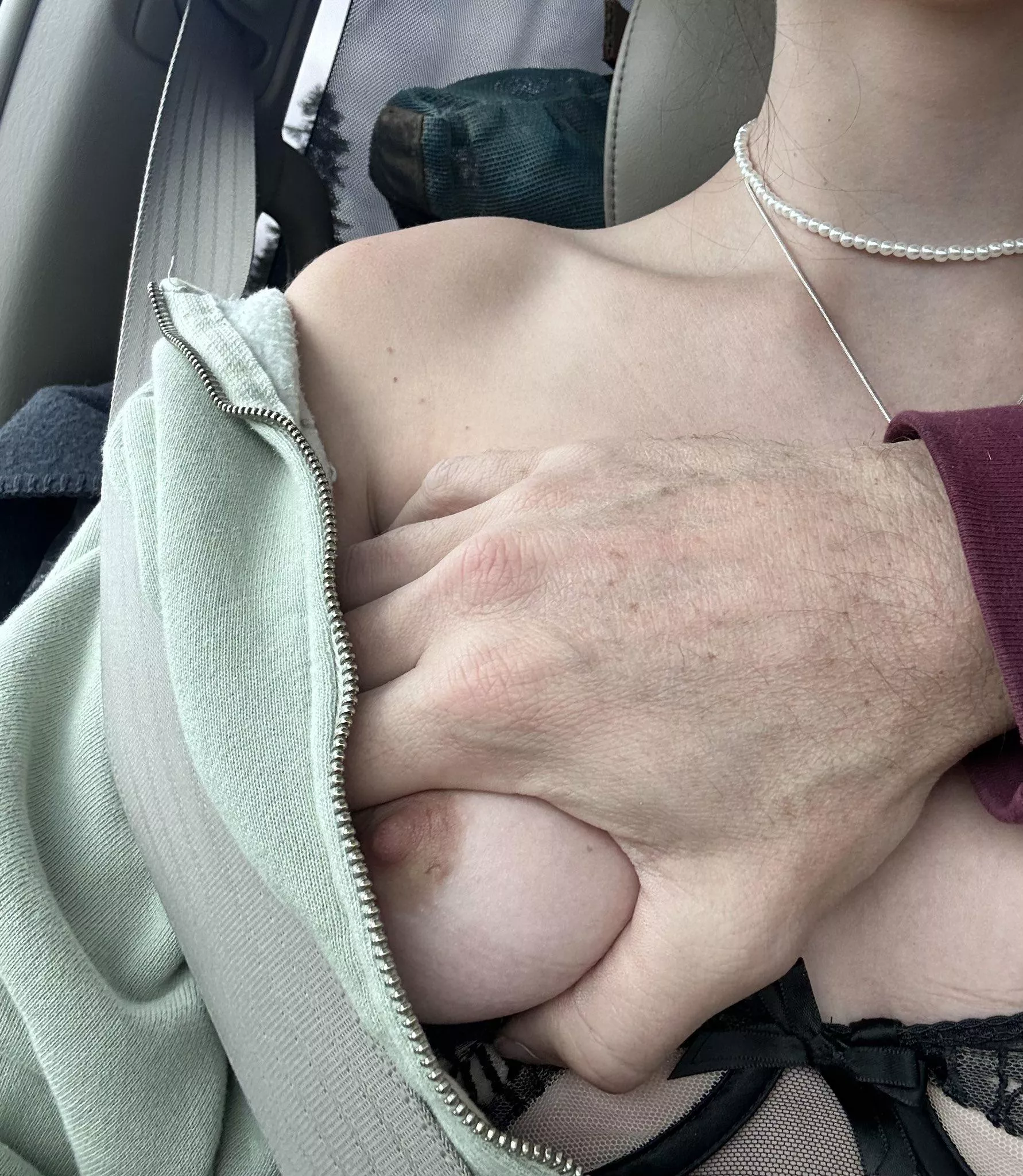 What do you do when this happens? Do you freeze? Become instantly quiet and meek, looking down at the floor as the guy giving you a lift takes liberties? Or do you smile? Do your legs part as the breeze touches your pantyless pussy? She's been here befo