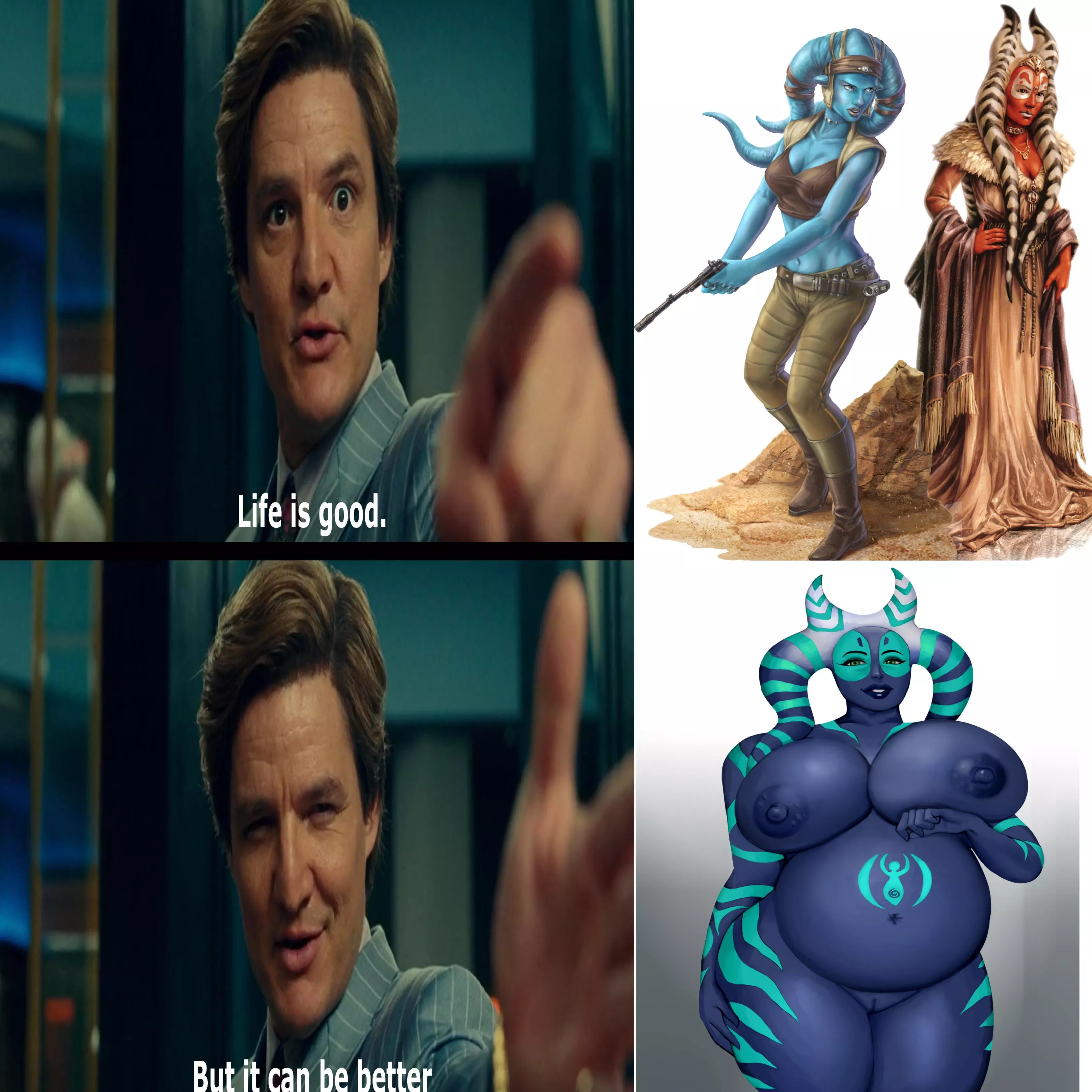 What more can I say? What do you all think? Would things get better with Twi'lek-Togruta Hybrids? (Hybrid Image by palemancer) (Template by Epicgroundhog)