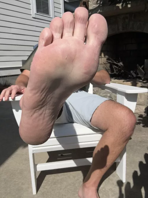 Wishing you were licking my soles this morning 