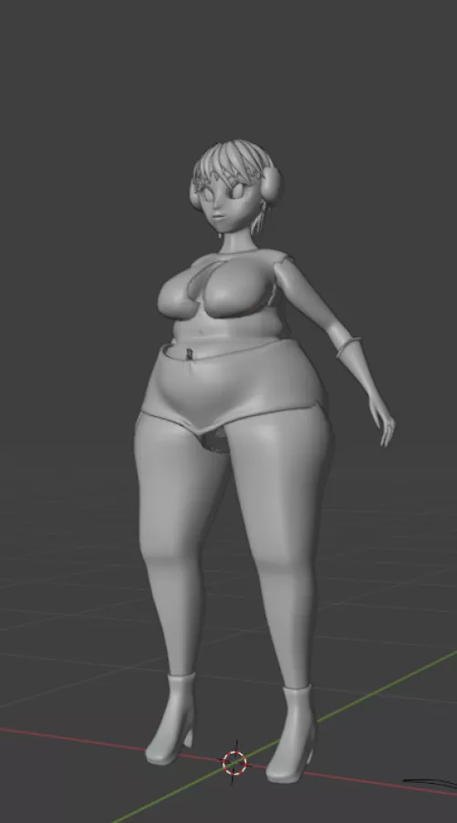 Work in progress. High-poly BBW anime girl I made from scratch in Blender.